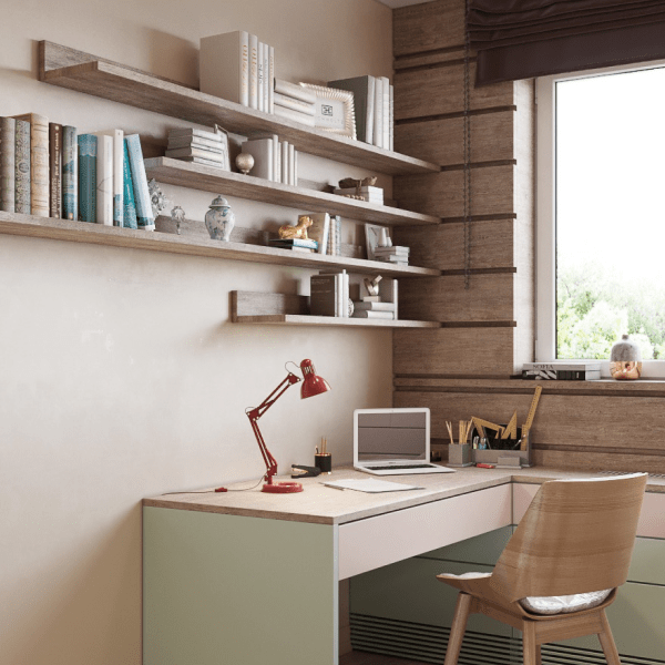 Study table & bookshelves
