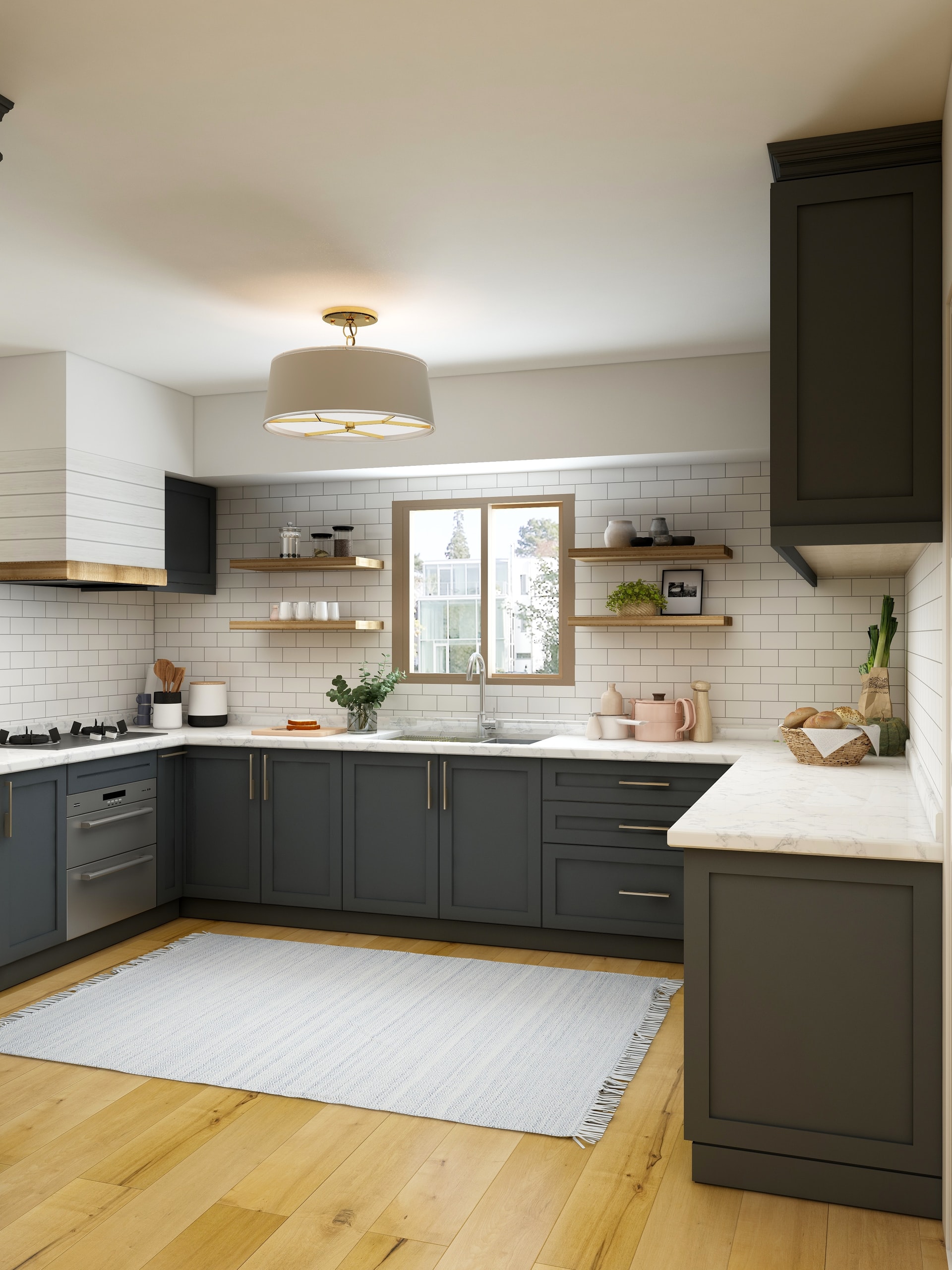 U shape modular kitchen
